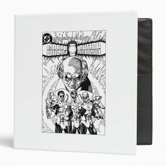 Three Green Lanterns Comic Cover, Black and White Binder (Front/Inside)