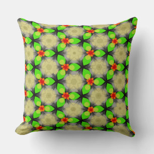Three Green Petals Flowers Throw Pillow