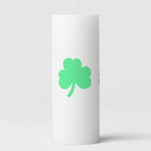 Three Green Shamrock Trinity Pillar Candle