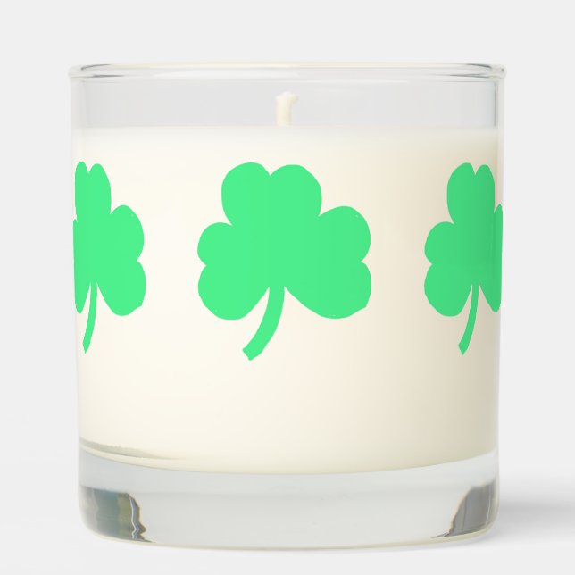 Three Green Shamrock Trinity Scented Candle (Front)
