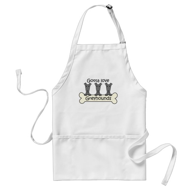 Three Greyhounds Adult Apron (Front)