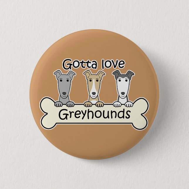 Three Greyhounds Pinback Button (Front)