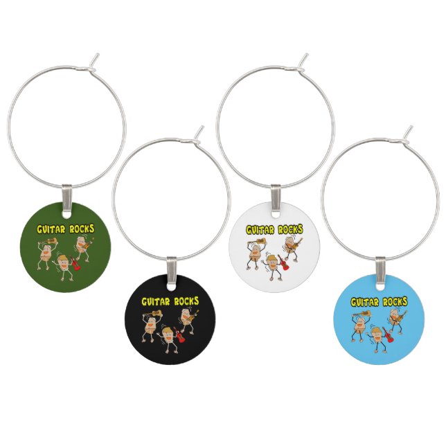 Three Guitar Rocks Wine Charm (Staggered)