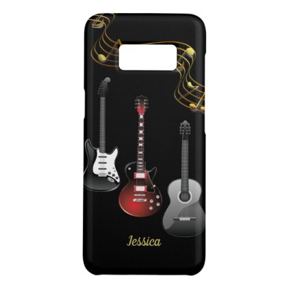 Three Guitars and Music Notes, Name Case-Mate Samsung Galaxy S8 Case