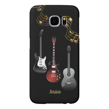 Three Guitars and Music Notes, Name Samsung Galaxy S6 Case