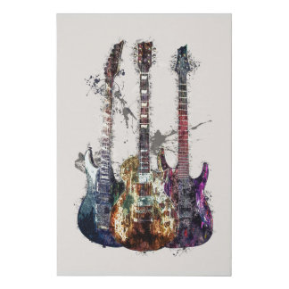 Three Guitars Faux Canvas Print