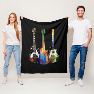 Three Guitars Fleece Blanket