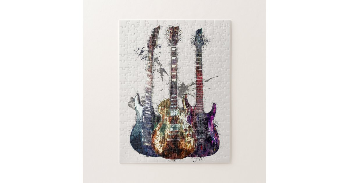 Three Guitars Jigsaw Puzzle Zazzle