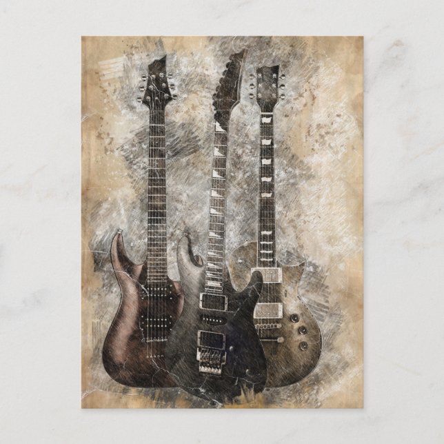 Three Guitars Postcard (Front)