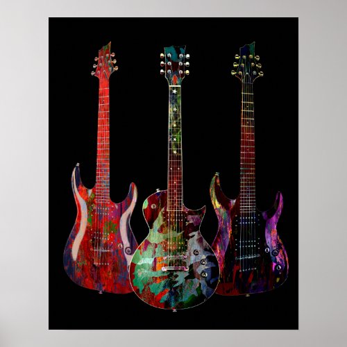 Three Guitars Poster