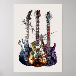Three Guitars Poster