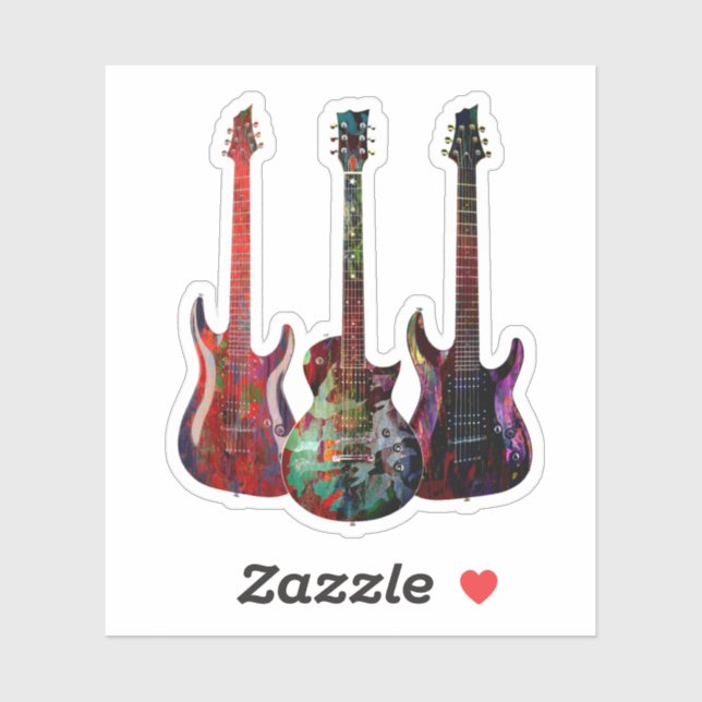 Three Guitars Sticker (Sheet)