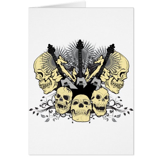 Three Guitars with Skulls Cards (Front)