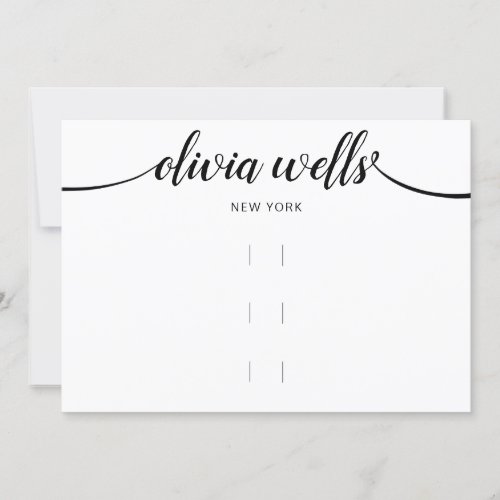 Three Hair Clip Horizontal 5x7 Display   Invitation