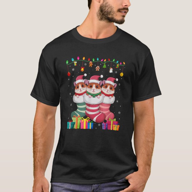Three Hamster in Sock Funny Boys Girls Kids Christ T-Shirt (Front)