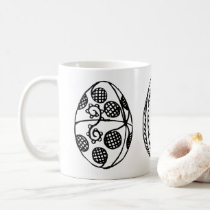 Three Hand Drawn Fancy Easter Eggs Illustration Coffee Mug