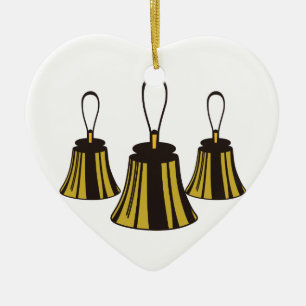 Three Handbells Ceramic Ornament