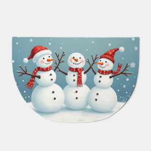 Three happy Christmas snowmen Doormat