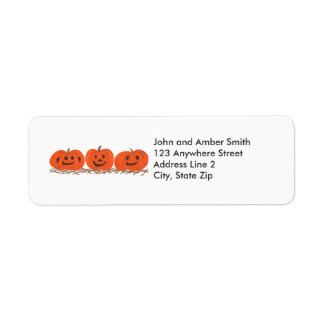 Three Happy Pumpkins Halloween Address Labels
