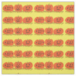 Three Happy Smiling Pumpkins Halloween Fabric
