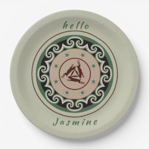 Three hares sharing three ears with interlocking  paper plates