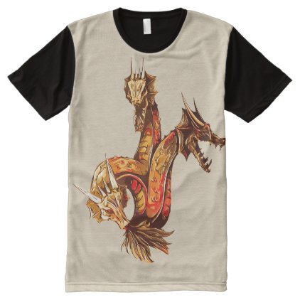 Three Headed Copper Dragon All-Over-Print Shirt