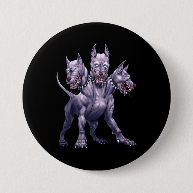 Three Headed Dog Cerberus Button (Front)