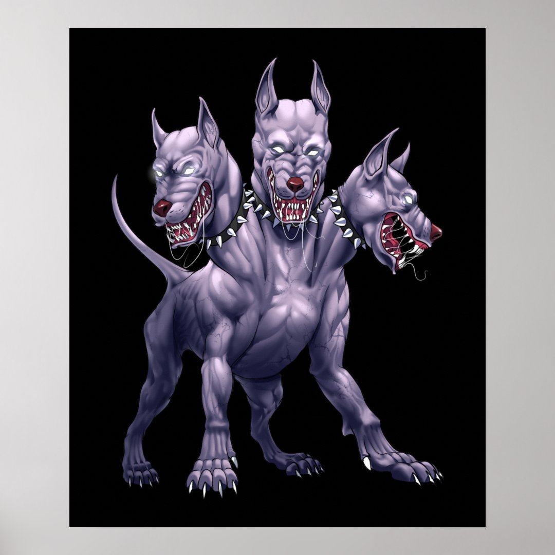 Three Headed Dog Cerberus Poster Zazzle