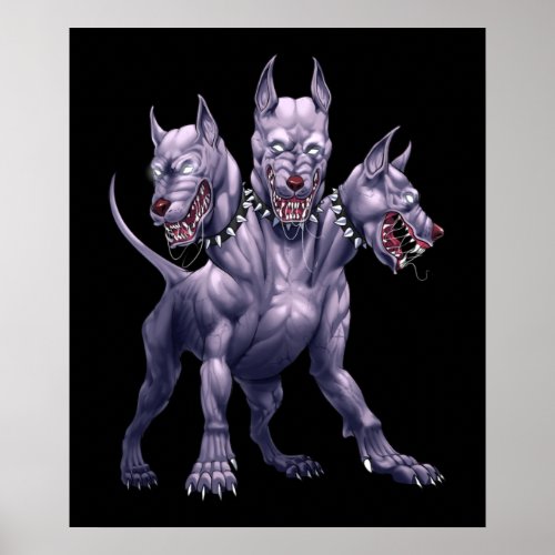 Three Headed Dog Cerberus Poster
