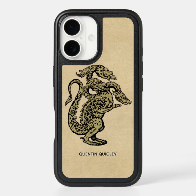 Three-headed Dragon with Name Otterbox iPhone Case (Back)
