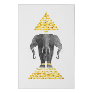 Three Headed Elephant Faux Canvas Print