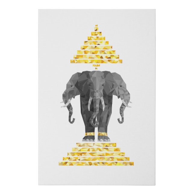 Three Headed Elephant Faux Canvas Print (Front)