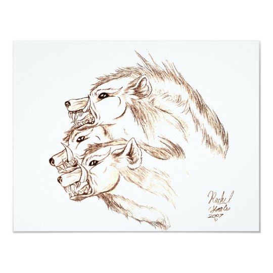 Three headed Hyena Card