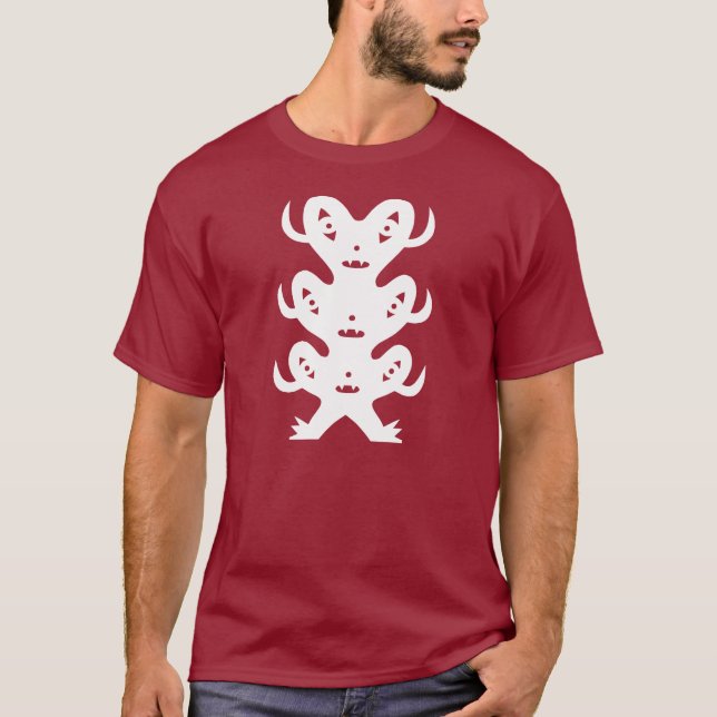 Three Headed Monster From The Moon T-Shirt (Front)