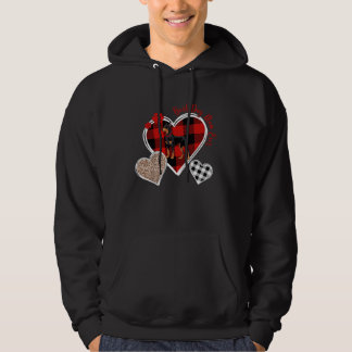 Three Heart Buffalo and Leopard Plaid For Best Dob Hoodie