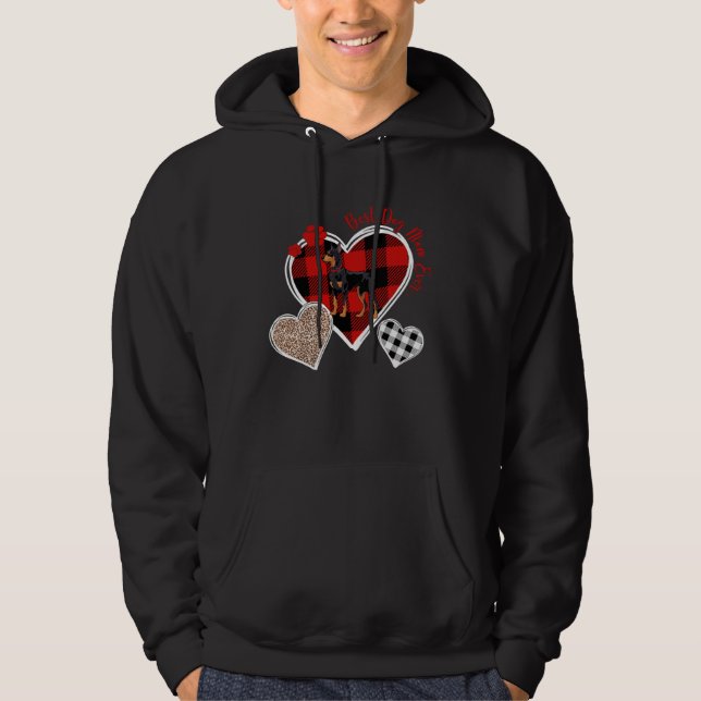 Three Heart Buffalo and Leopard Plaid For Best Dob Hoodie (Front)