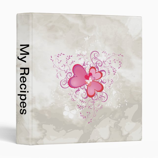 Three Hearts 3 Ring Binder (Front/Spine)