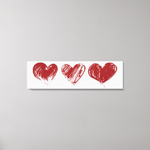 Three Hearts Canvas Print