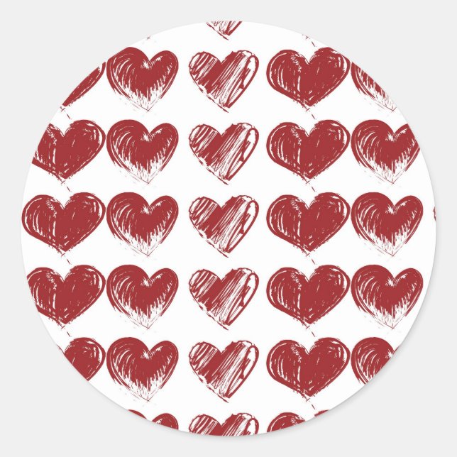 Three Hearts Classic Round Sticker (Front)