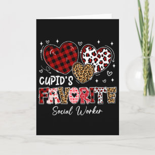 Three Hearts Cupid's Favorite Social Worker Valent Card