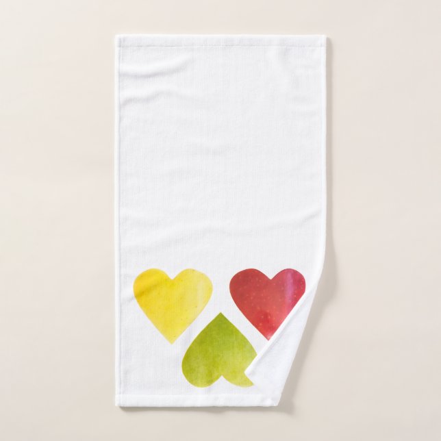 Three hearts hand towel  (Hand Towel)