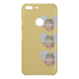 Three Hearts Photo Gold Phone Case
