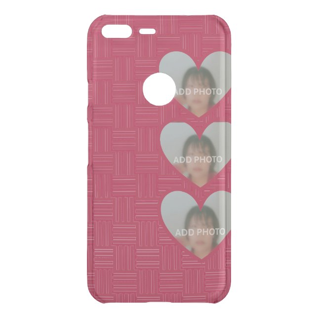 Three Hearts Photo Red Phone Case (Back)