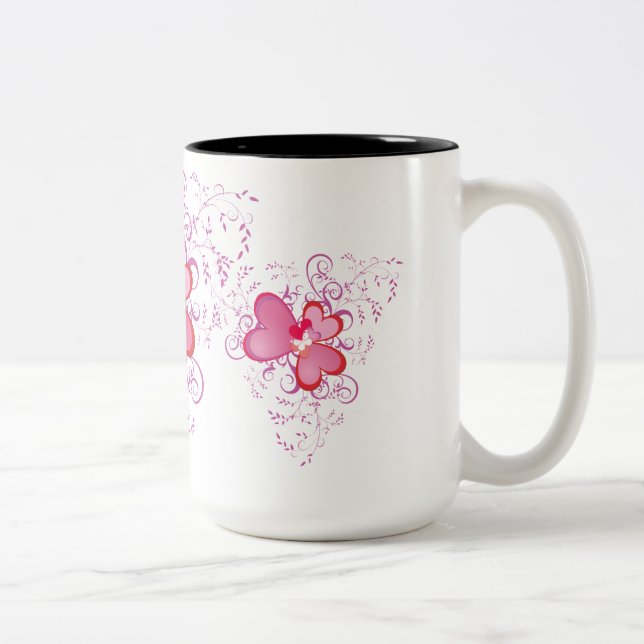 Three Hearts Two-Tone Coffee Mug (Right)