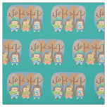 Three hedgehogs in the woods kid fabric