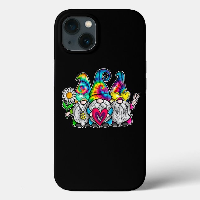 THREE HIPPIE GNOMES Groovy Retro Tie Dye Peace Lov Case-Mate iPhone Case (Back)