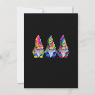 Three Hippie Gnomes, Peace Gnome, Funny Retro Vint Invitation