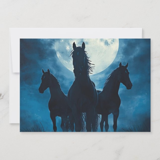 Three Horse Moon Invitation (Front)