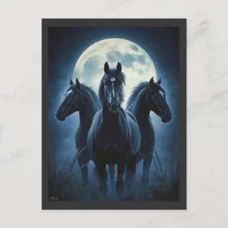 Three Horse Moon Postcard