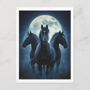Three Horse Moon Postcard